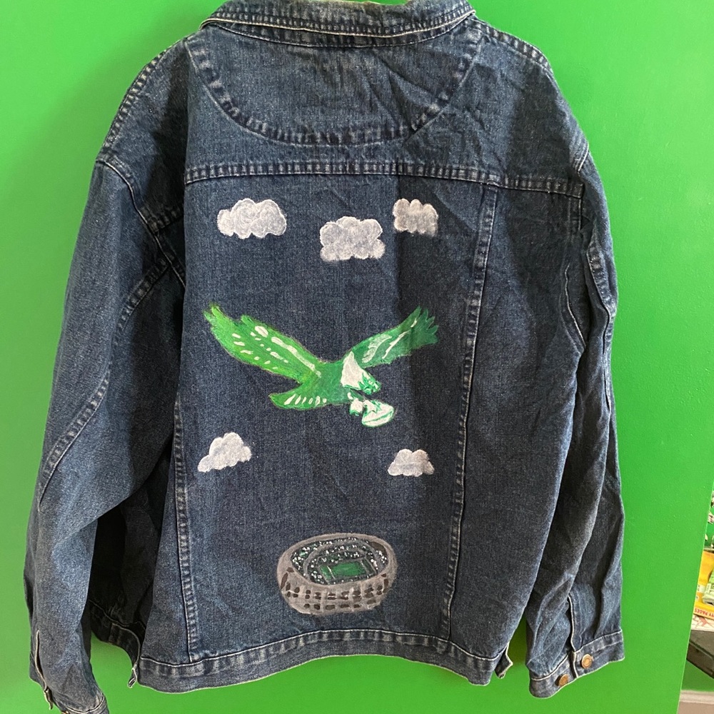 Custom Vintage Philadelphia Eagles Denim Jacket